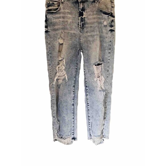 Risen Jeans Women's (3XL) Blue High Rise Frayed Hem Ankle Distressed Denim 40x27 - Picture 6 of 8